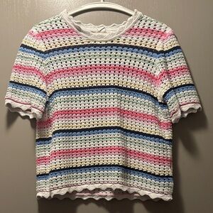 GAP Multicolored Knit Striped Top